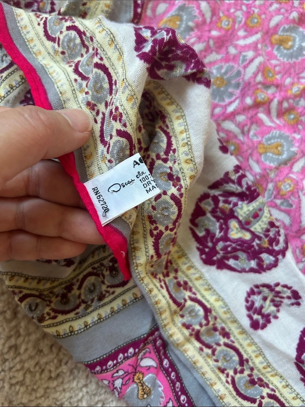 Oscar de la Renta square scarf.